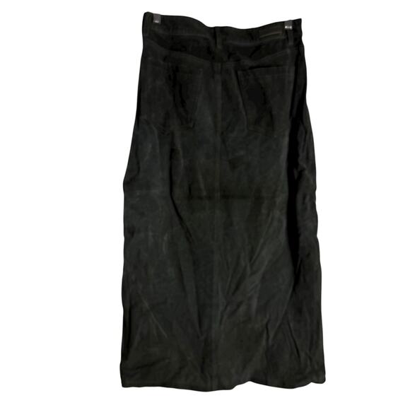 BlankNYC Hunter Green Retro Suede Leather Front Slit Pencil Midi Skirt Size 29 - Picture 12 of 15